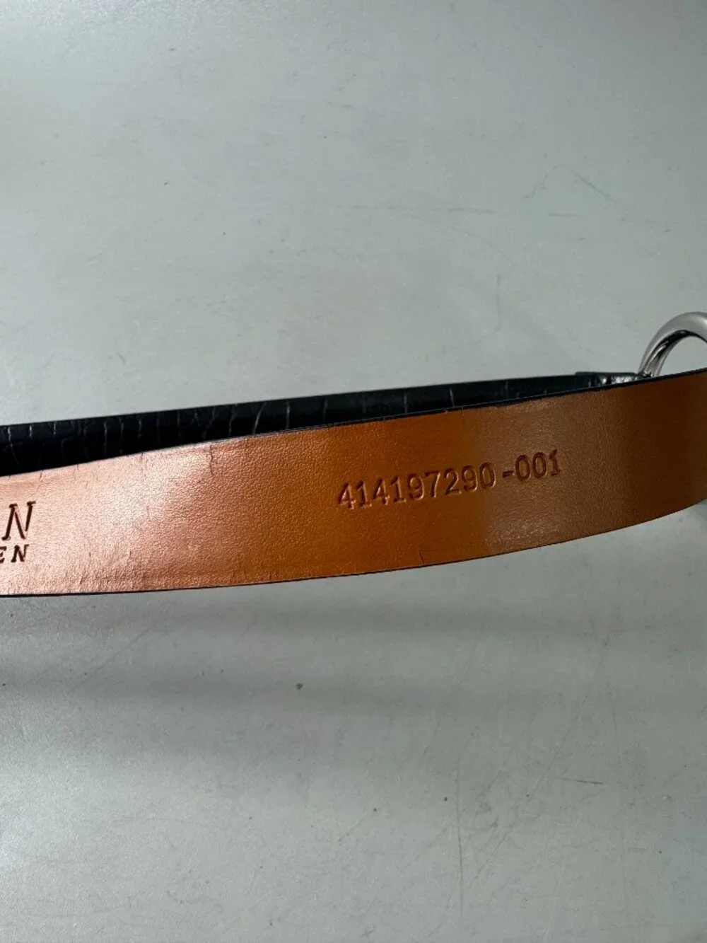 Lauren Ralph Lauren Tri-Strap Black Leather Belt, Size L